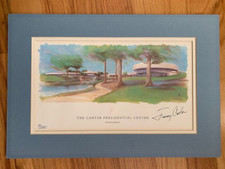 JIMMY CARTER HAND SIGNED CARTER PRESIDENTIAL CENTER PRINT    AMAZING+RARE    JSA