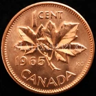 ?? RARE **CHOICE** ​CANADA 1965 V.1 SBP5 1 CENT UNCIRCULATED FROM ROLL