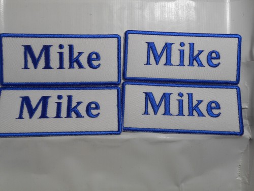 MIKE NEW EMBROIDERED SEW / IRON ON NAME PATCH ASSORTED COLORS - Picture 4 of 7