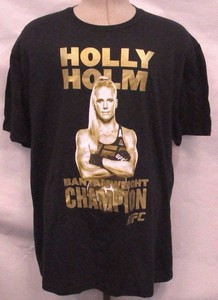 Holly-Holm-Men-M-Short-Sleeve-Bantamweight-Champion-T-Shirt-UFC-Reebok
