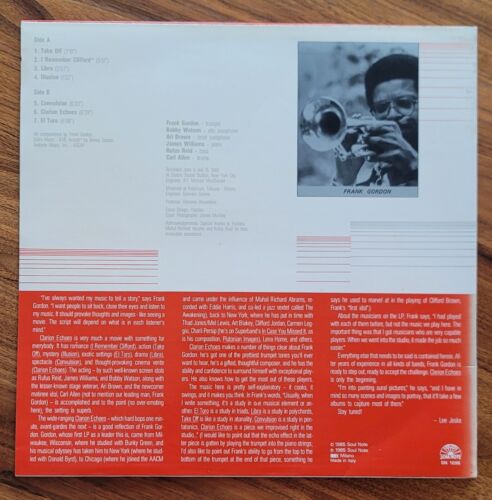 Frank Gordon - Clarion Echoes - Soul Note - Ari Brown, Rufus Reid - AUTOGRAPHED - Picture 3 of 4