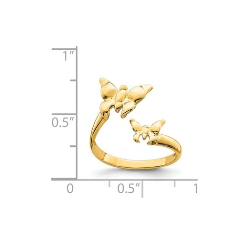 Anillo de verano mariposa oro macizo amarillo real 14K - Imagen 4 de 5