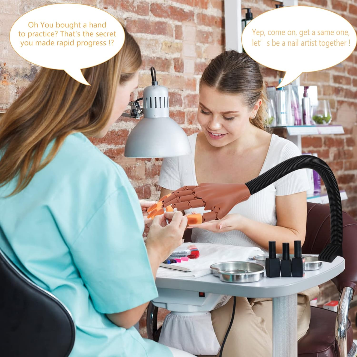 Practice Hand for Acrylic Nails, Flexible Nail Practice Hands Training Kits, Fak