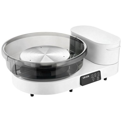 Space-Saving Pottery Wheel: 450W, 11'' & 14'' Turntables, Foot Control, White
