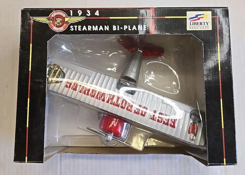 Liberty Spec Cast Case Stearman Bi-Plane Bank 1/34 diecast airplane replica NIB - Image 2 of 4