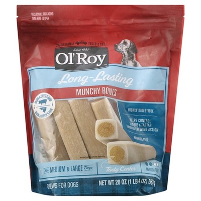 Ol' Roy Munchy Bone Dog Treats Bacon & Cheese Flavor 20 oz 7 Count