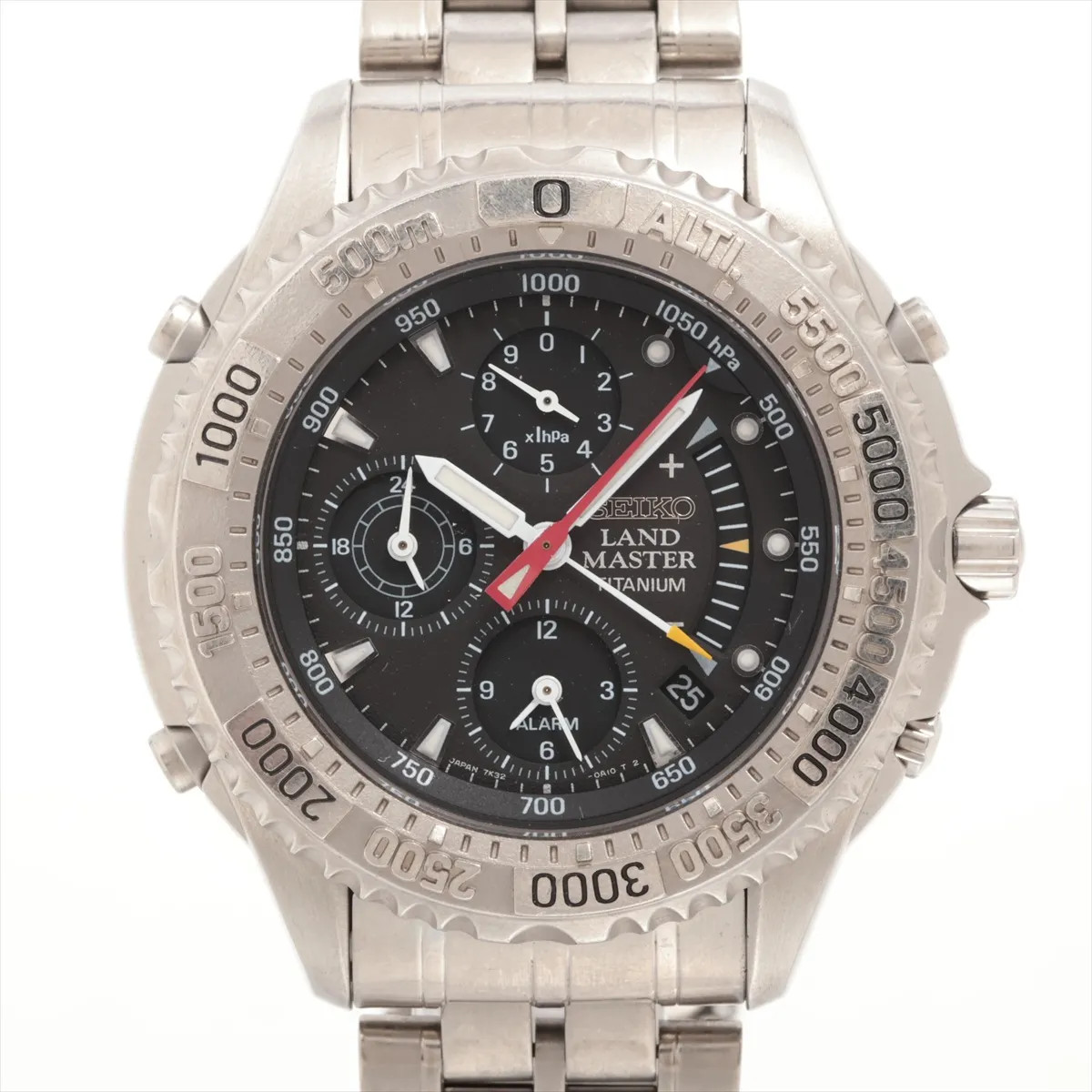 Seiko Landmaster 7K32-0A10 TI TI QZ black dial