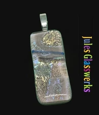 Hand Crafted Dichroic Fused Glass Pendant #1302