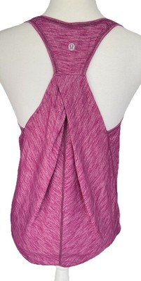 Lululemon Sz 6 Essential Tank Pleated Heathered Grape Light Luon Stretch Loose