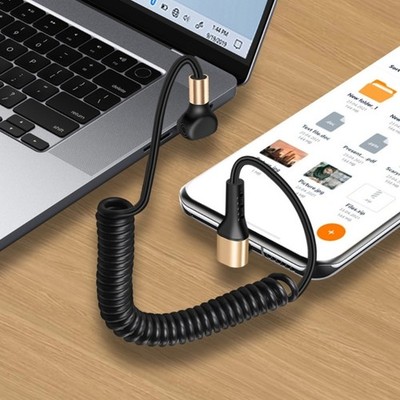 Quick Data Transfer Cable Angled End Plastic Texture for Various Gadget
