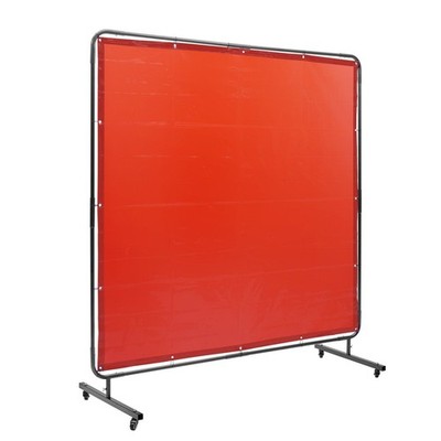 6x6ft Fire-Resistant Vinyl Welding Wall with Stable Base and 4 Rotating Wheels