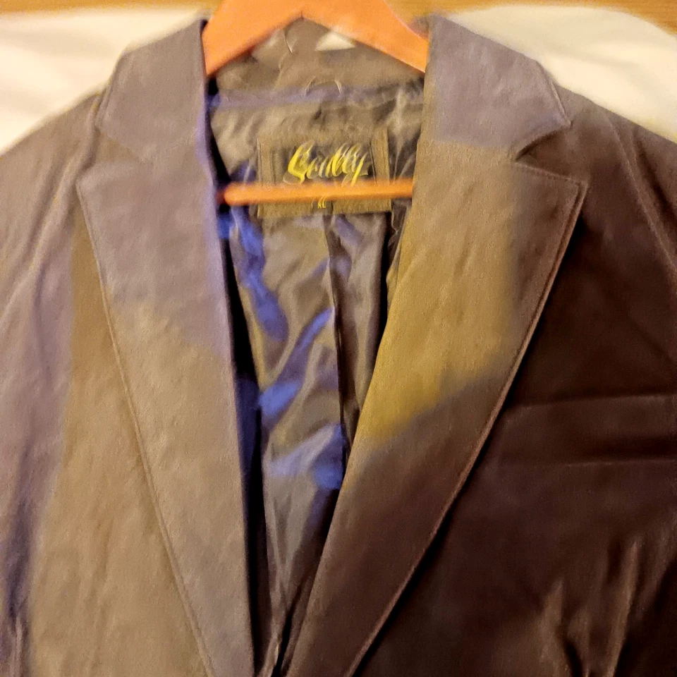 Blazer Abrigo Chaqueta Scully Western Gamuza Cuero Marrón Oscuro Talla XL NUNCA USADO Foto 3 de 4