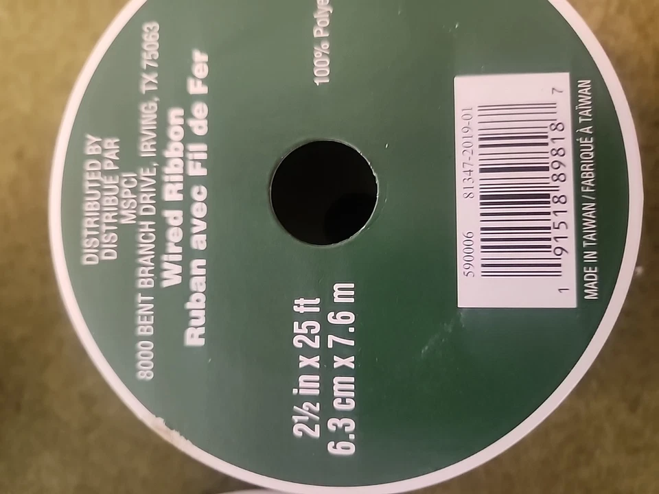 CHRISTMAS HOLIDAY BUFFALO BLACK/WHITE PLAID 4 Rolls  RIBBON 1-1/2" 2 1/2" 250ft - Image 4 of 4