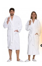 Unisex Bademantel Schalkragen 100%Baumwolle XXXL weiß