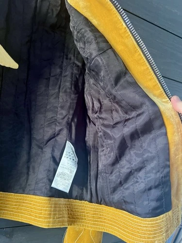 3.1 Phillip Lim Gold Mustard Velvet-Look Quilted Moto Jacket Size 4 image 6
