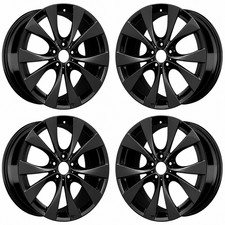 20 Bmw X5 Wheels Rims Factory Oem Staggered Set 7122425 Gloss Black