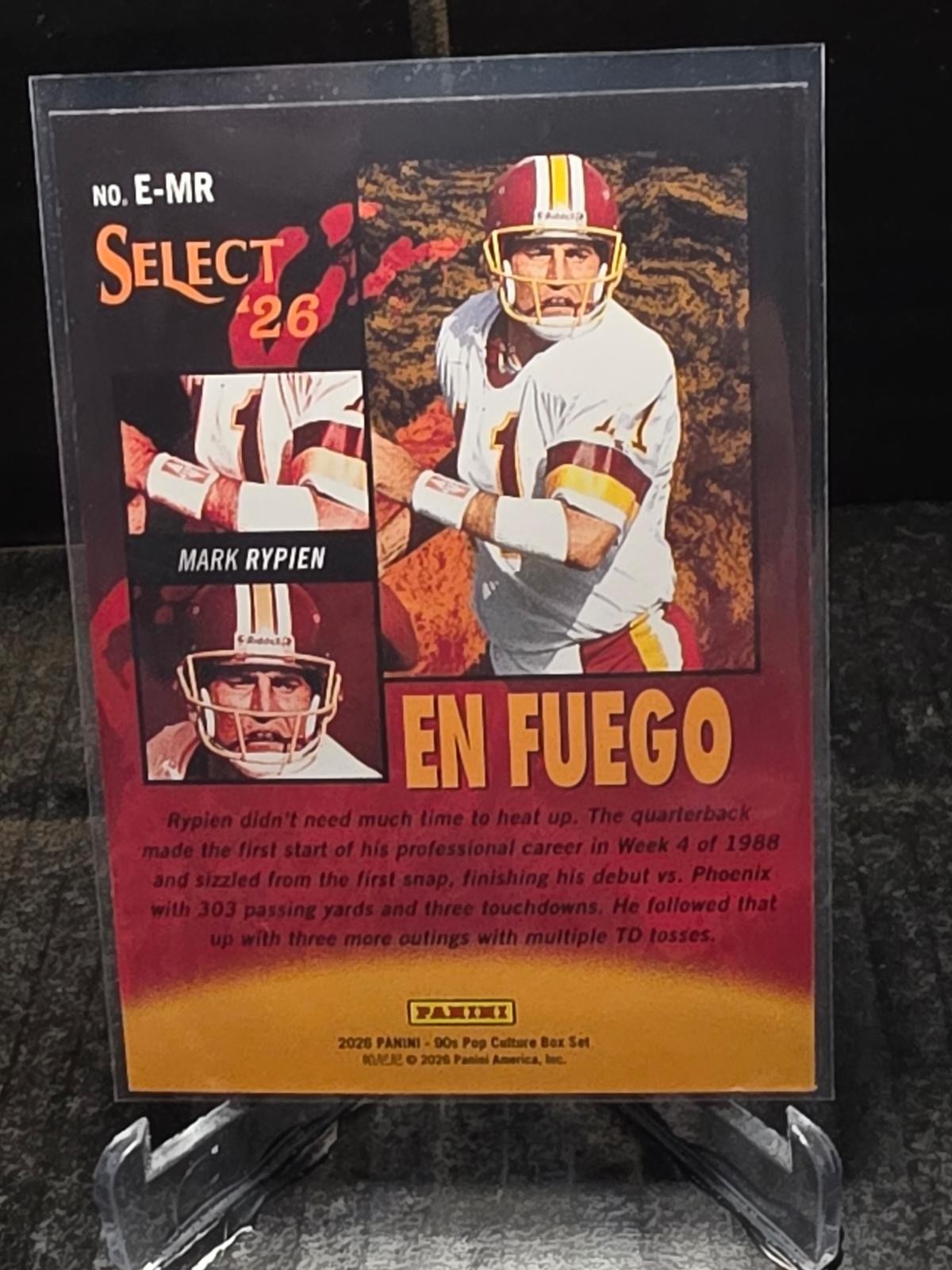 2026 Panini Decades 90s Pop Culture #E-MR Mark Rypien Select En Fuego Green #/25