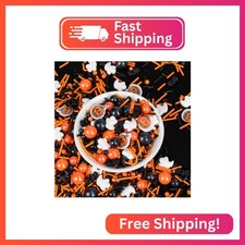Edible Pumpkin Sprinkles for Cake Decorating,Orange Pearls Mix White Ghost,130g/
