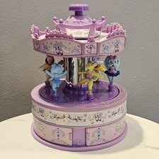 Moose Mountain Toymakers Ballerina Musical Carousel Jewelry Box 1999 Vintage