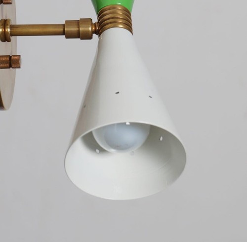 Handmade Double Light Brass Sconce Mid Century Style Brass Wall Lamp - Picture 3 of 6