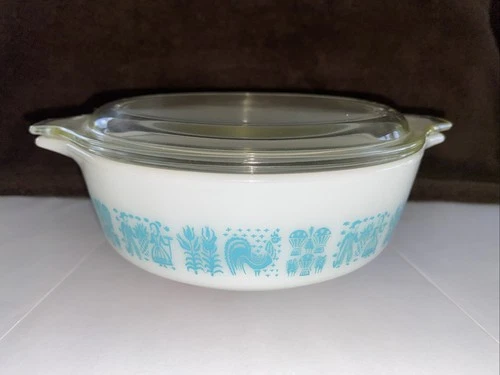 Vintage Pyrex Amish Butter Print #471 With Lid Nice Piece