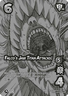 1X-Falco's Jaw Titan Attacks! // Falco's Jaw Titan (Alternate Art) - Foil-AoT03: