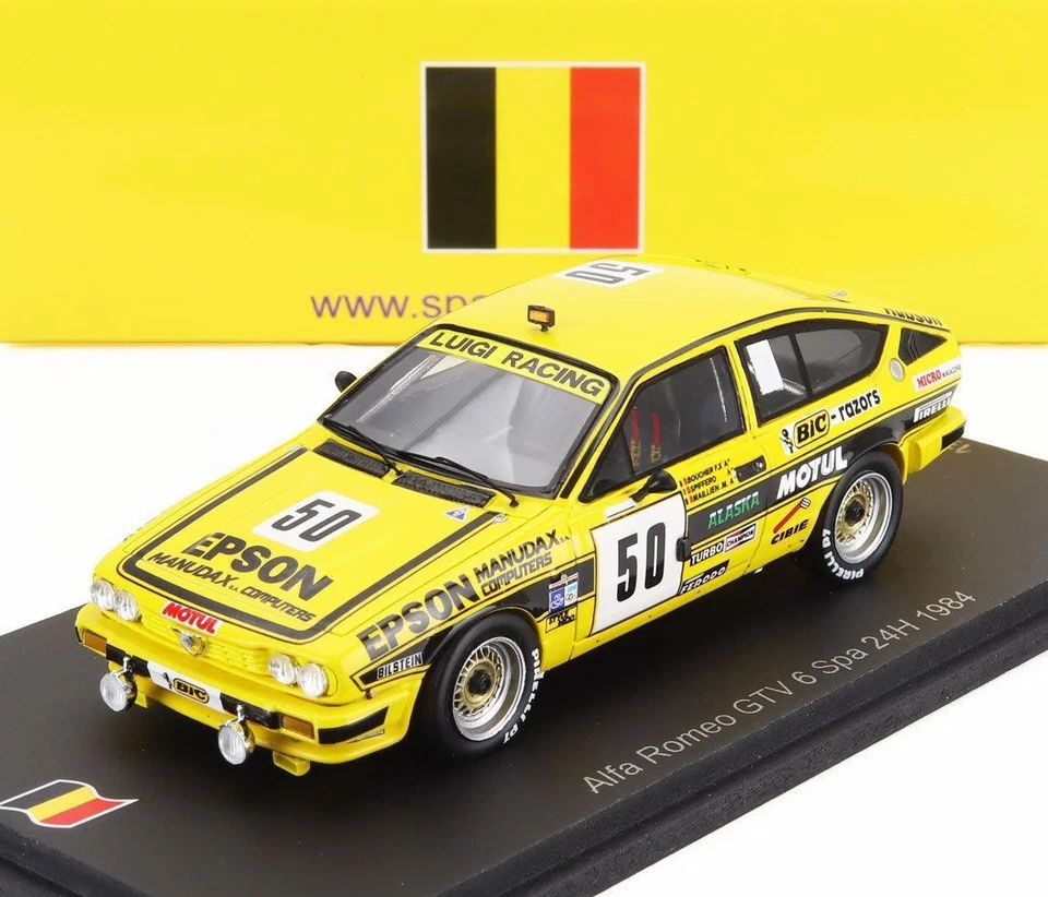1/43 SPARK ALFA ROMEO ALFETTA GTV6 TEAM LUIGI RACING N 50 24h SPA 1984 - Immagine 2 di 2