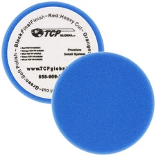 6.5" Blue Flat Light Cut Grip Foam Polish Buff Pad - DA Hook & Loop Car Detail