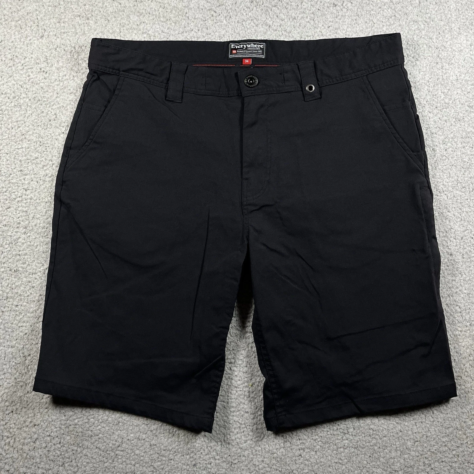 686 Everywhere Shorts Mens 34 Black Outdoor Hiking Hybrid Stretch Pockets