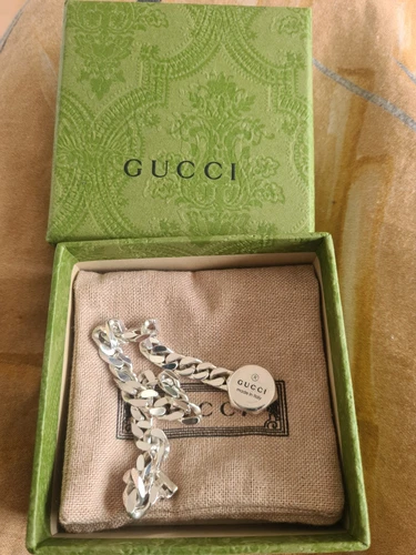 Bracciale Gucci Argento Sterling Marchio Catena Cubana