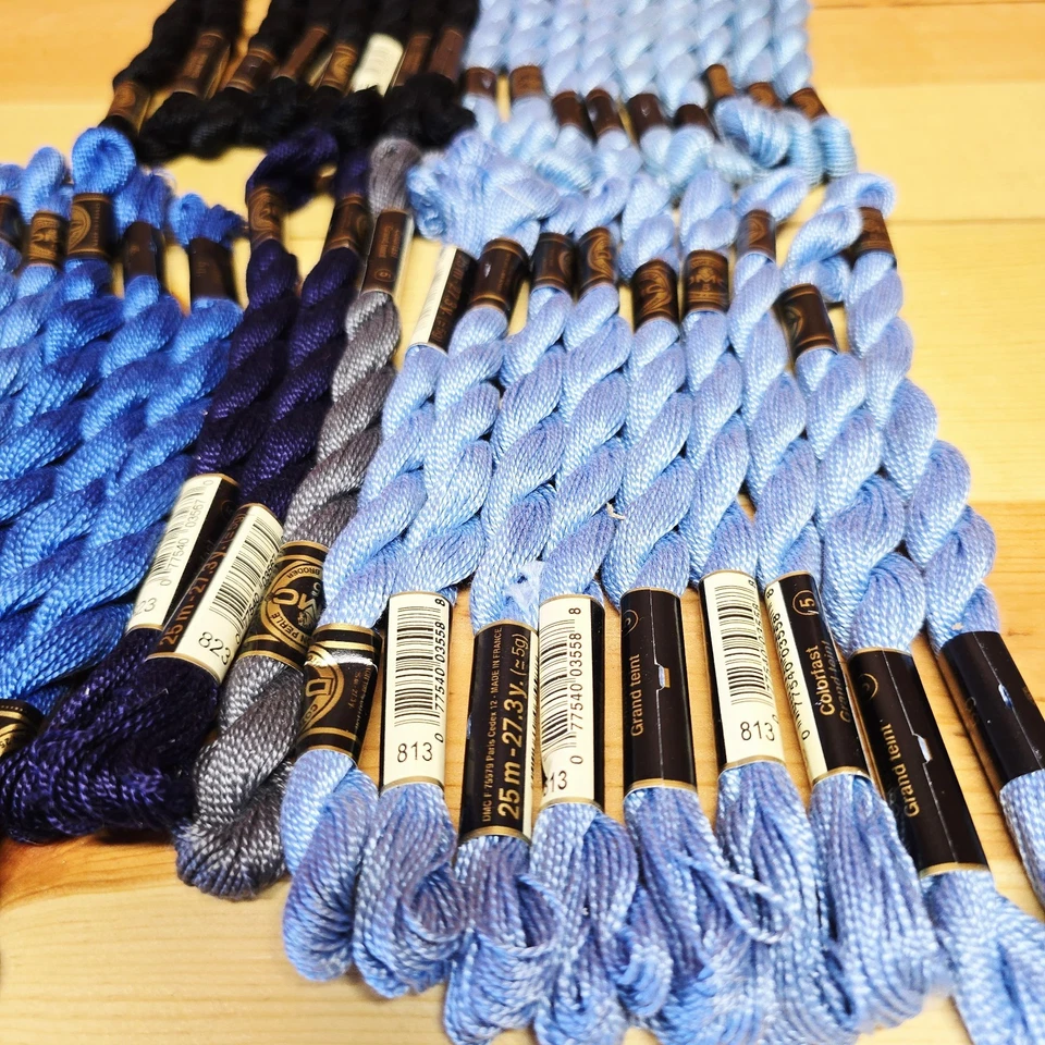 DMC #5 Lot of 35 Coton Perle Cotton Embroidery Thread Twist Skeins NEW Blue - Image 4 of 4