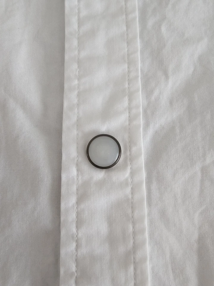 Camisa Levi's Para Hombre Mediana Auténtica Blanca Calce Ajustado Manga Corta Western Snap Foto 3 de 4