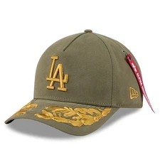 Men's New Era x Alpha Industries  Olive Los Angeles Dodgers A-Frame 9FORTY