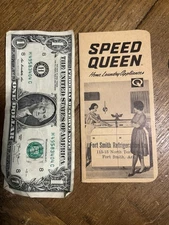 vintage Speed Queen washer dryer memo book advertising Fort Smith Ark