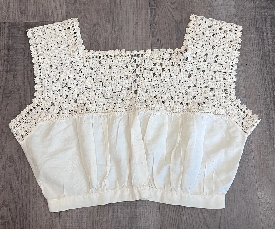 Cubierta de corsé de encaje de ganchillo estilo eduardiano vintage/top quimise Foto 3 de 4