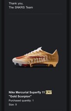 Nike Mercurial Superfly CR7 Golden Scorpions Soccer Cleats Size 9 US MENS