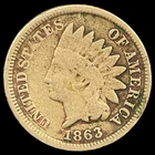 1863 Indian Head Cent - Antique United States of America 1c Penny Coin