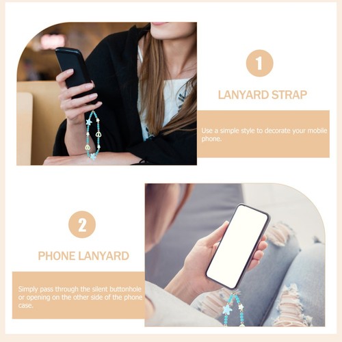 Herz Handykette Fräulein Damen Perle Telefon Handgelenk Seil Hängendes - 第 6/8 張圖片