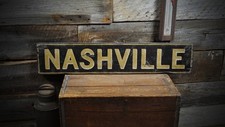Personalized City Name Wood Sign - Rustic Han...
