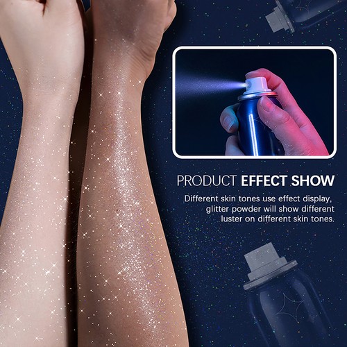 60ml Body Glitter Spray Quick-Drying Waterproof Long-Lasting for Hair Body Face - Picture 7 of 15
