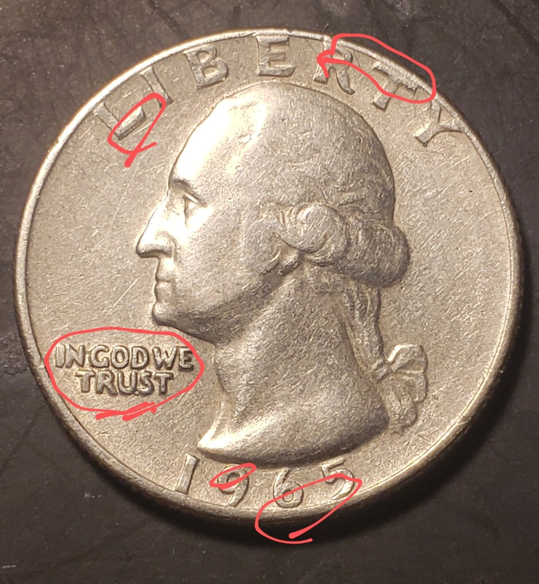 1965 No Mint Mark Quarter Rim & Letter Errors | eBay