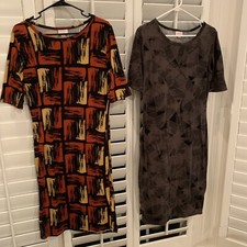 LulaRoe (Two Dresses) Women’s Julia Form Fitting Dress size large