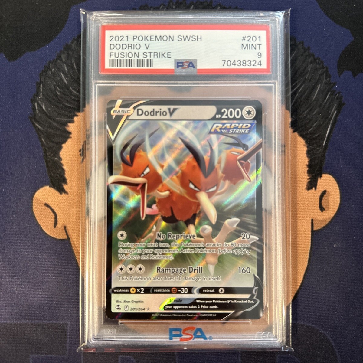 PSA 9 MINT 2021 Pokemon Fusion Strike DODRIO V #201 Holo Ultra