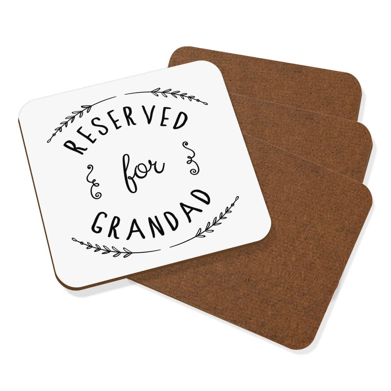 Reserved For Grandad Coaster Drinks Mat Set Of 4 - Funny Grandpa