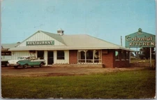 1950s Marshall, Illinois Postcard COLONIAL KITCHEN RESTAURANT Hwy 40 Roadside