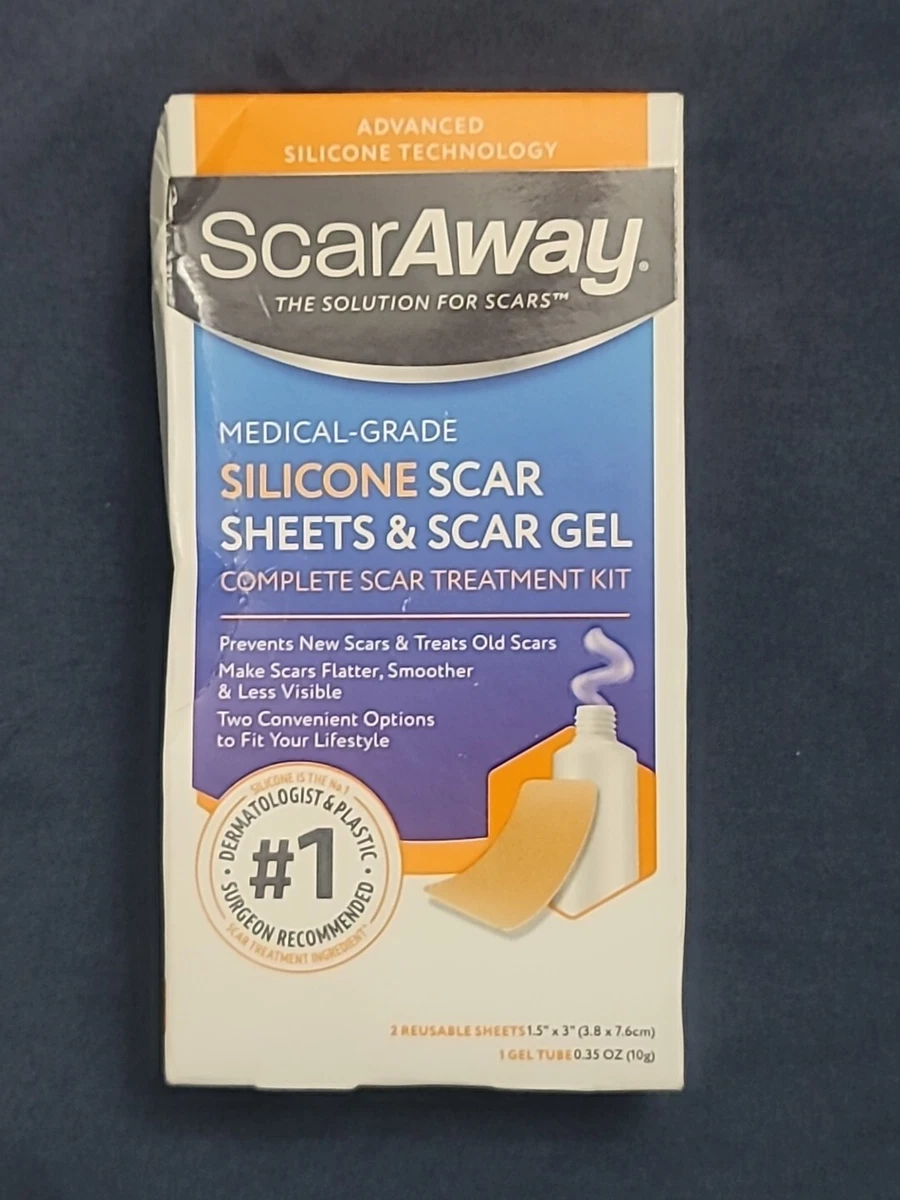 ScarAway Medical Grade Silicone Scar 2 Sheets 1 5X3 Gel 10 g eBay