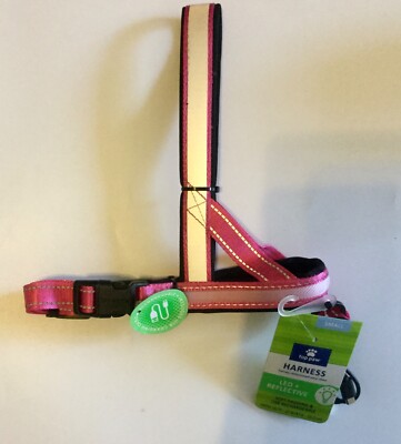 Top Paw LED-Reflective Pink Harness Size Small Girth 18.75  New