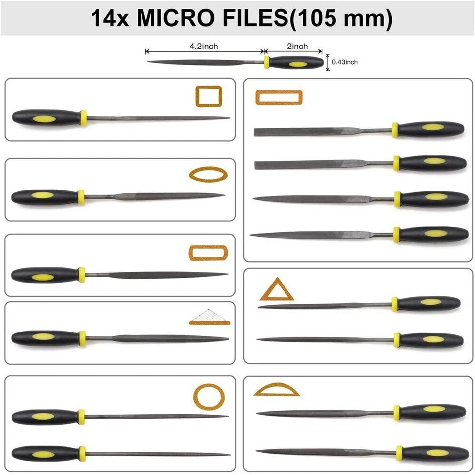 19Pcs Metal File Set with Carry Case Premium Grade Drop Forged Alloy Steel File - Image 3 of 4