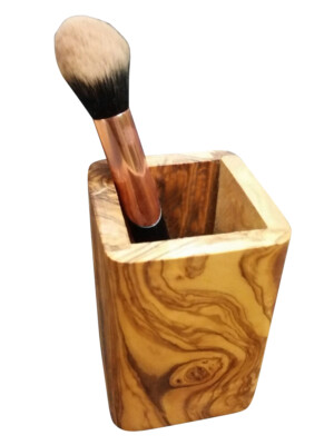 D.O.M. Utensilienbecher eckig KLEIN aus Olivenholz 12 cm