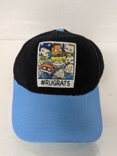 VINTAGE Rugrats Nickelodeon Cap Hat Blue Black Tommy Chuckie Angelica Snapback